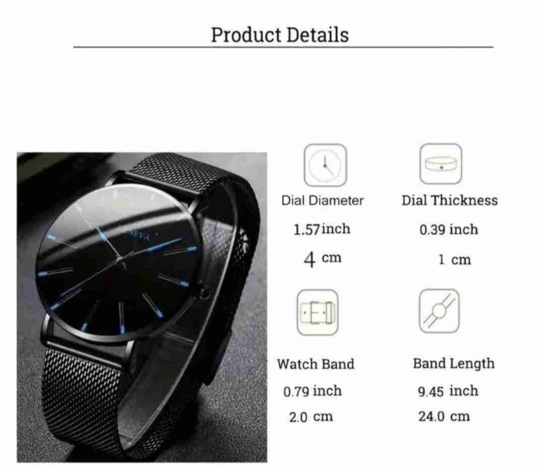 Reloj pulsera negro moderno - miniatura 5