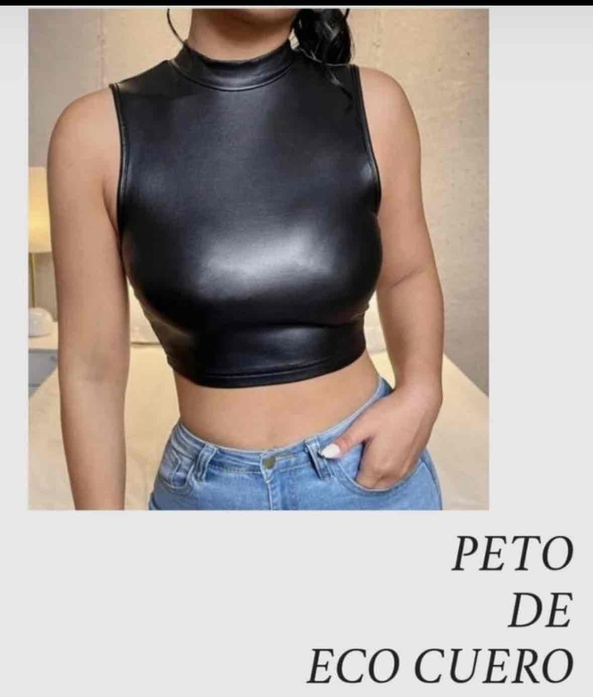 Peto negro de eco cuero
