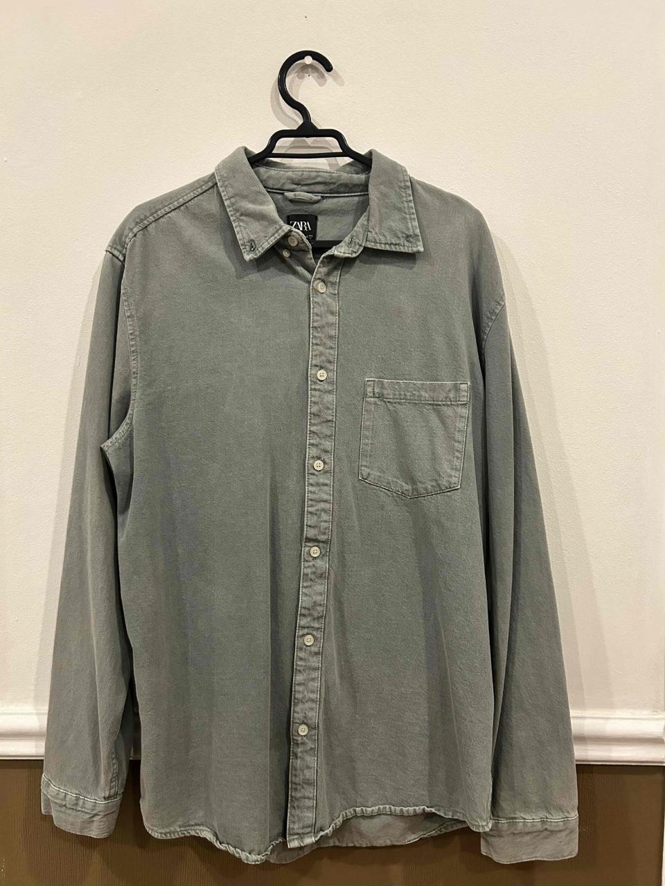 Camisa Zara azul grisácea hombre - miniatura 1
