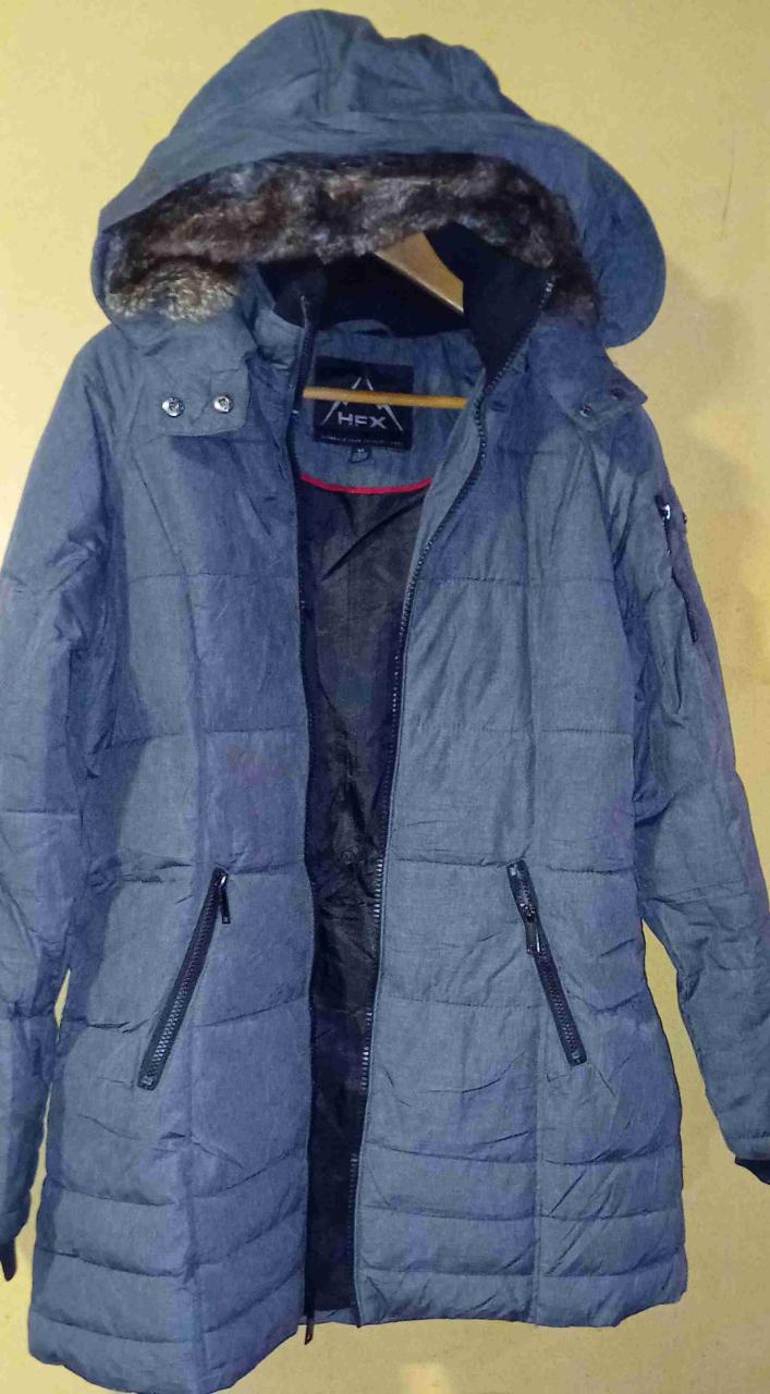Parka azul con forro de piel - miniatura 2
