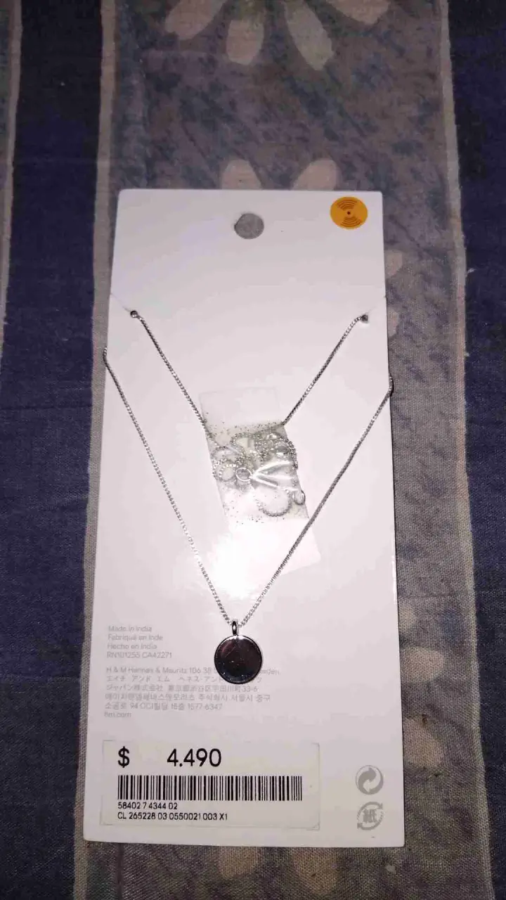 Collar plateado minimalista tipo hym