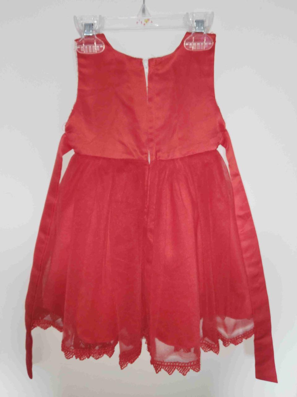 Vestido rojo infantil elegante - miniatura 4