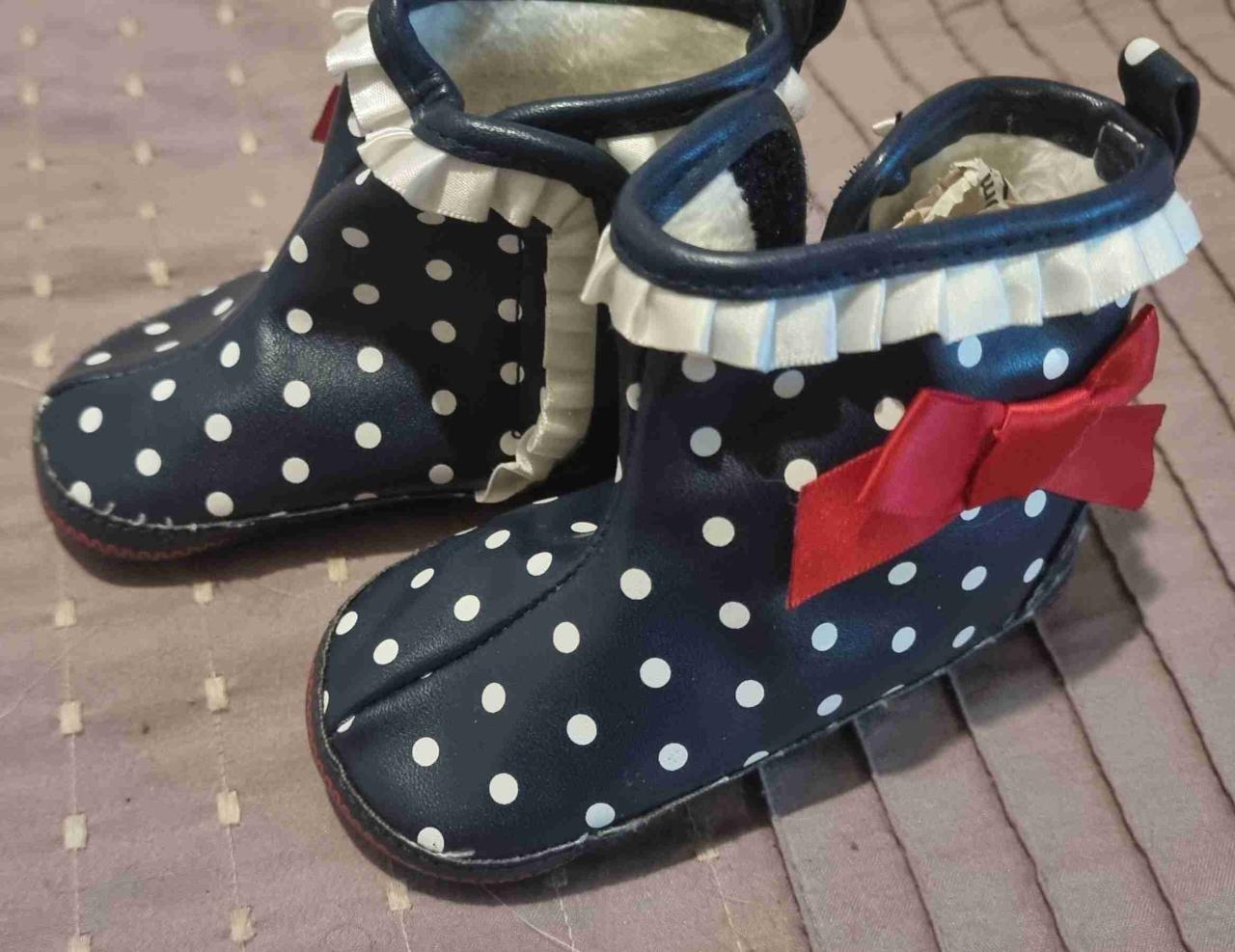 Botines bebé azul con lunares nro 17 - miniatura 2