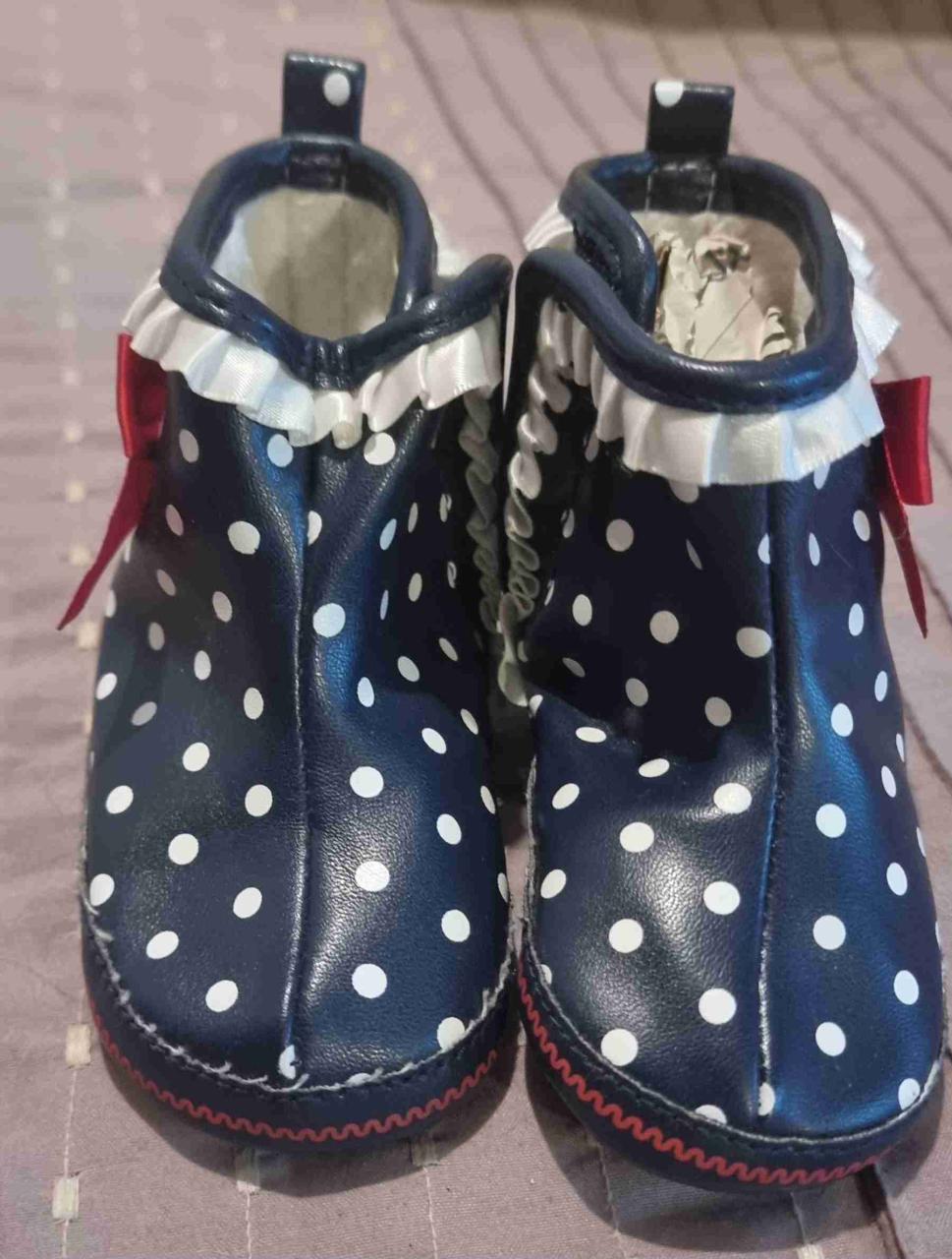 Botines bebé azul con lunares nro 17 - miniatura 3