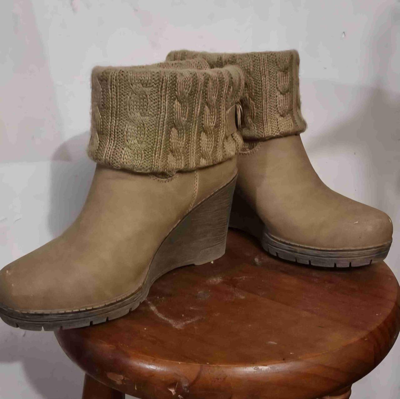 Botines de tacón beige 37/38 - miniatura 2