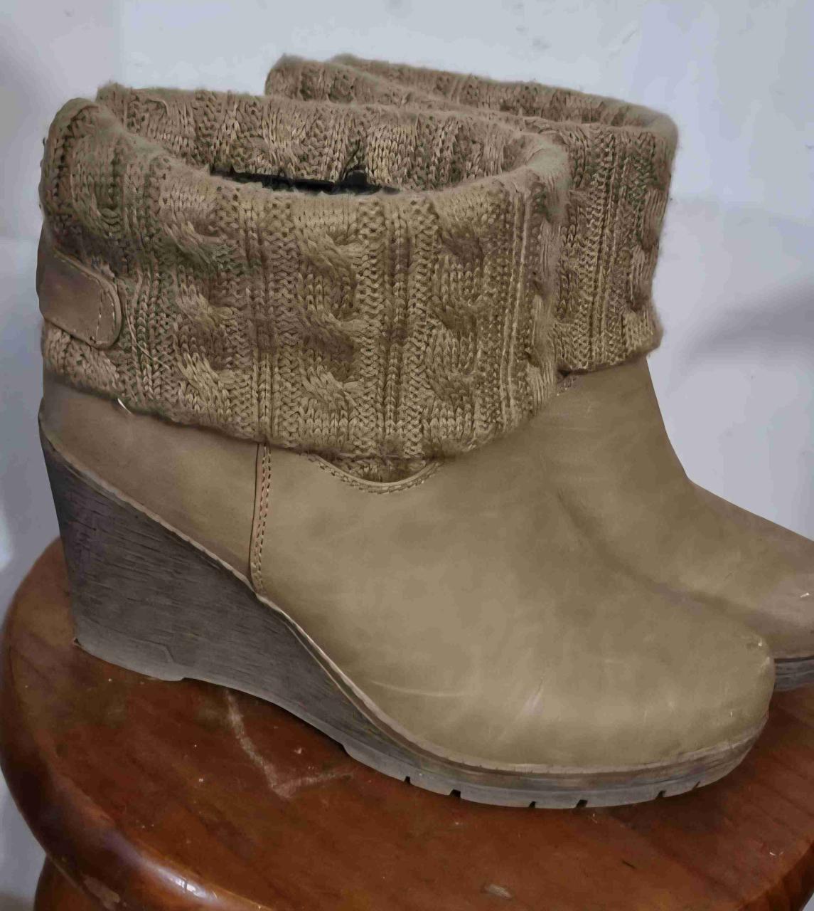 Botines de tacón beige 37/38 - miniatura 3