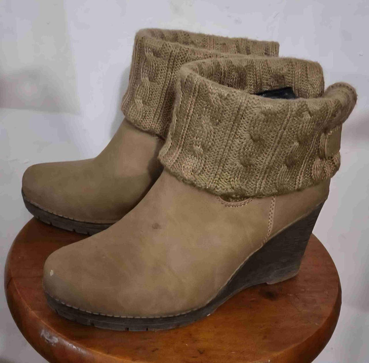 Botines de tacón beige 37/38 - miniatura 4