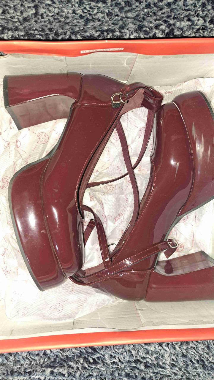 Zapatos de plataforma burdeos - miniatura 3