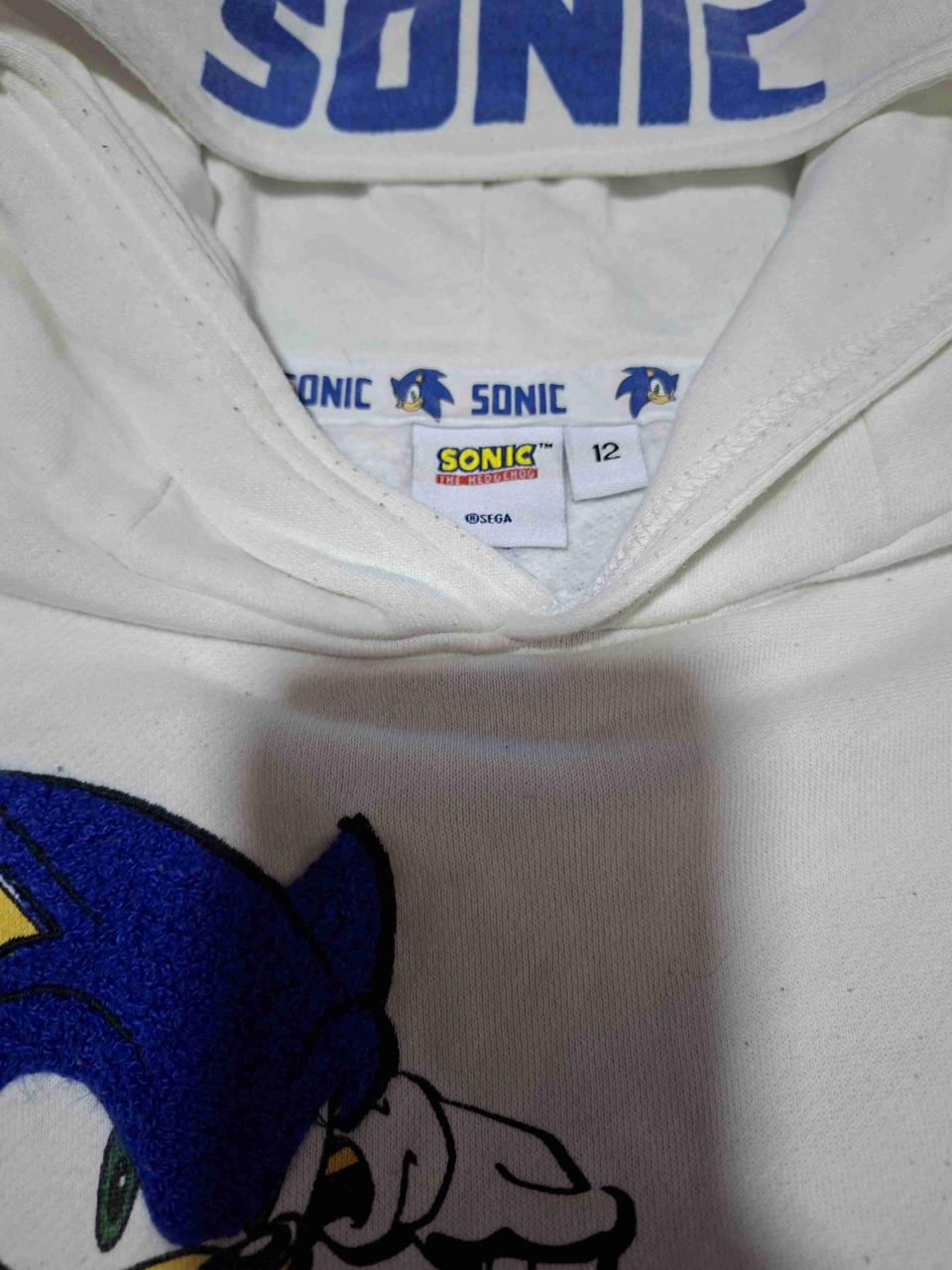 Poleron blanco Sonic para niños - miniatura 1