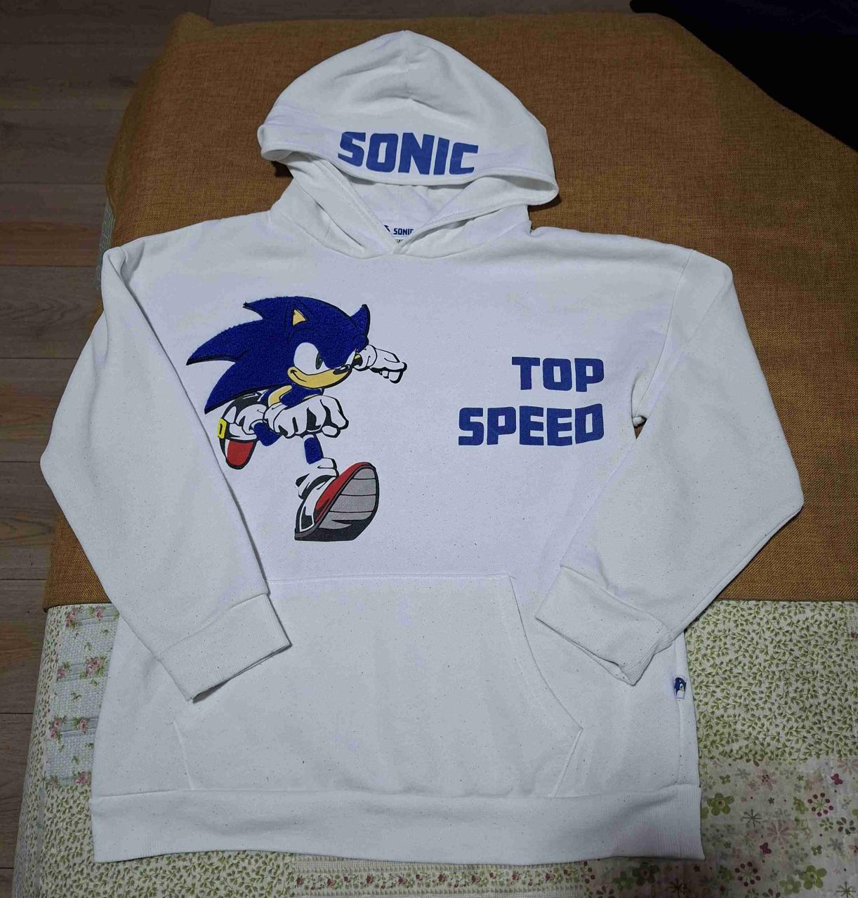 Poleron blanco Sonic para niños - miniatura 2