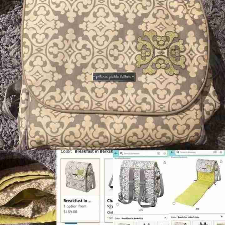 Bolso pañalero estampado gris marca Petunia - miniatura 3