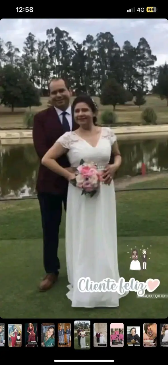 Vestido de novia encaje blanco - miniatura 2