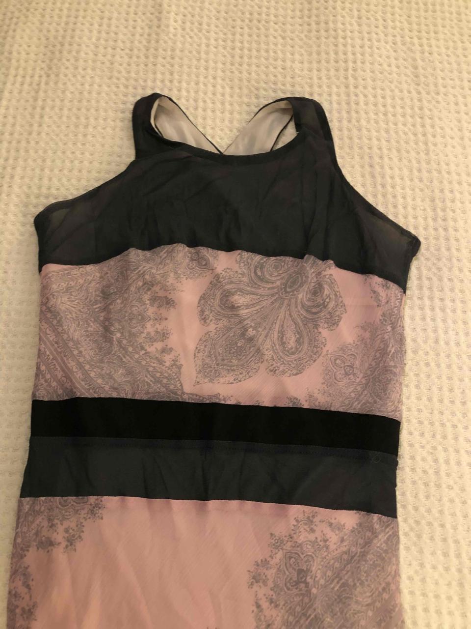 Vestido strapless rosa y negro - miniatura 3