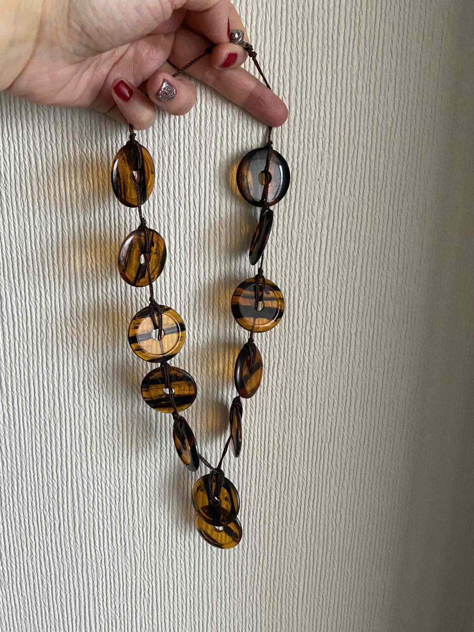 Collar de discos ámbar vintage - miniatura 2