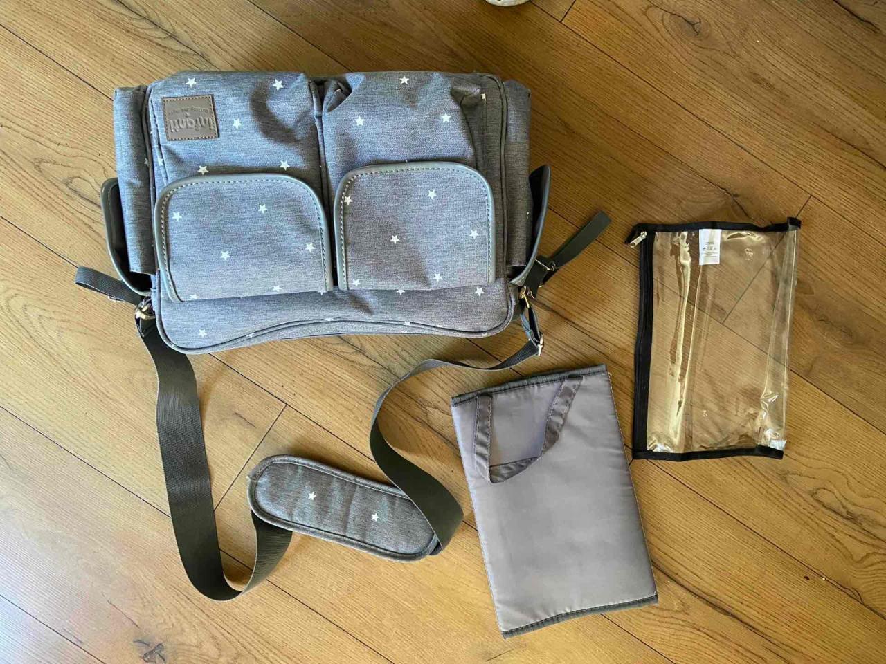 Bolso cambiador gris estrellado - miniatura 2