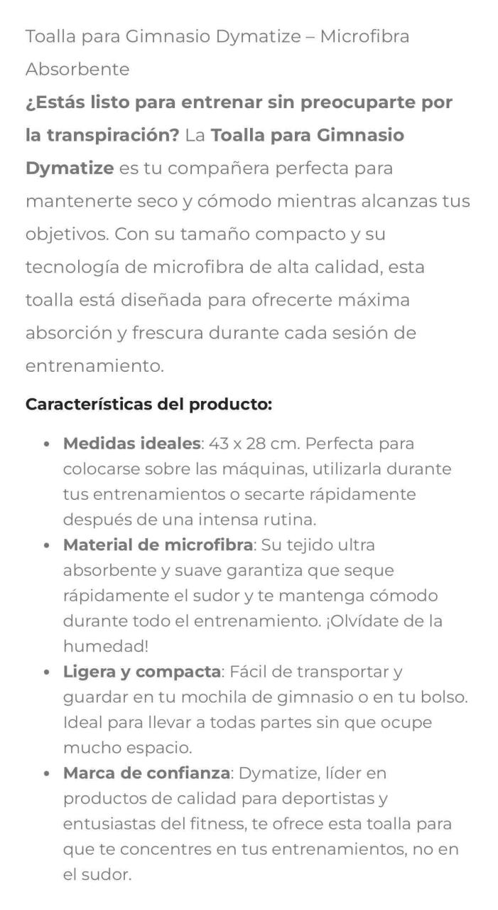 Toalla deportiva Dymatize - miniatura 2