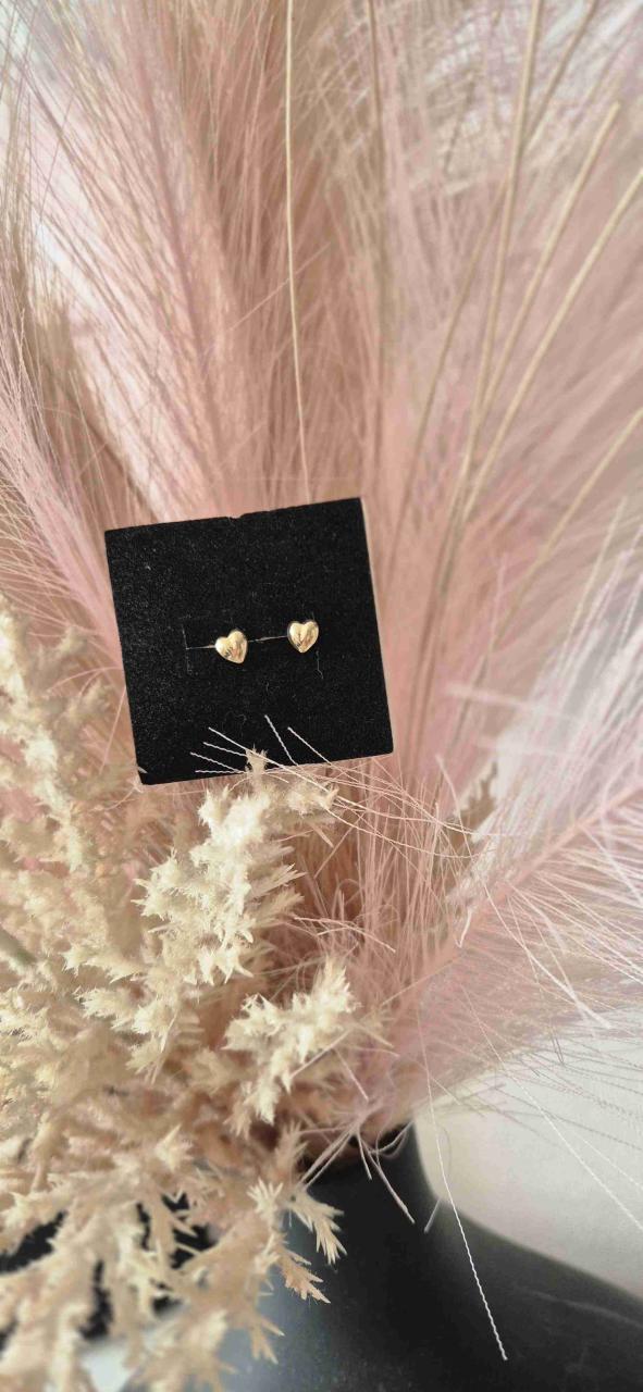 Aros corazón de Oro 18K