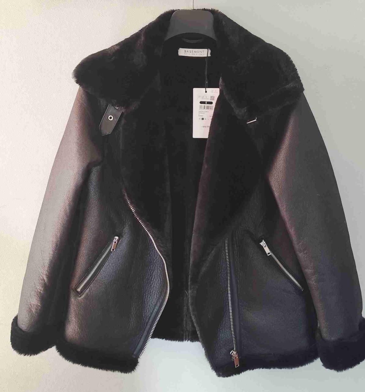 Chaqueta de cuero negro Basement - miniatura 1