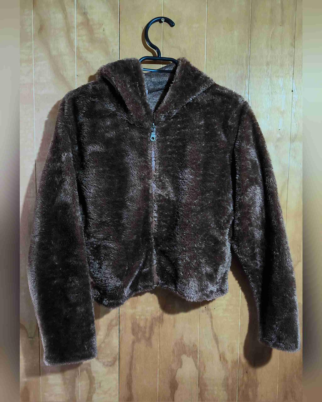 Chaqueta de felpa café - miniatura 1