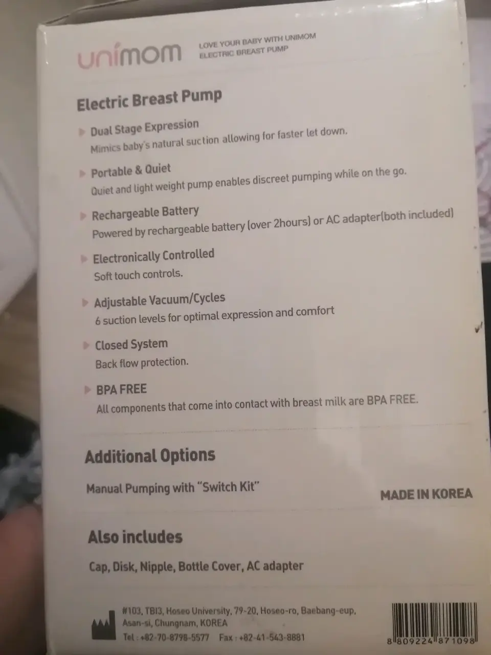 Extractor de leche eléctrico Unimom - miniatura 2