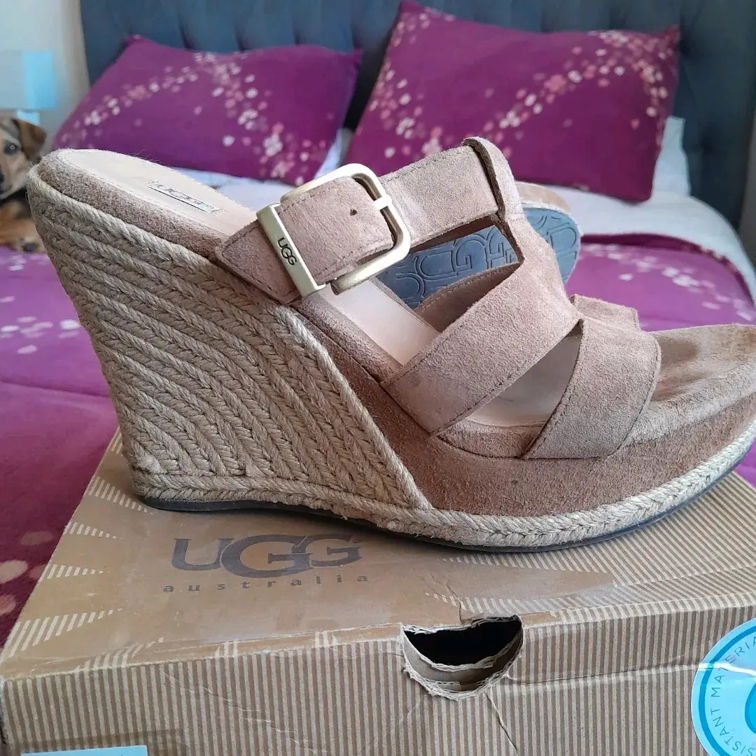 Sandalias plataforma UGG beige - miniatura 2