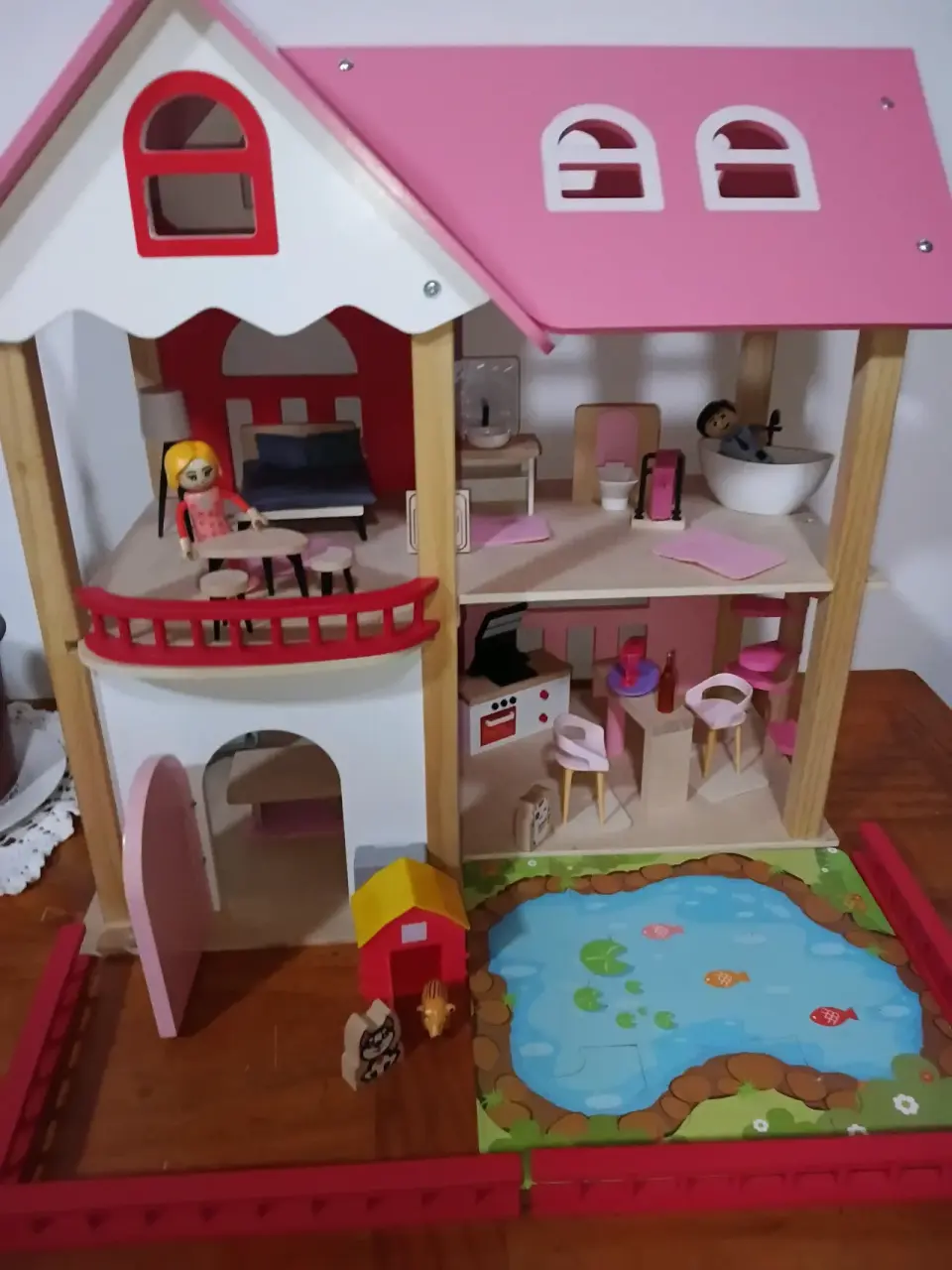 Casa de muñecas grande de madera - miniatura 2