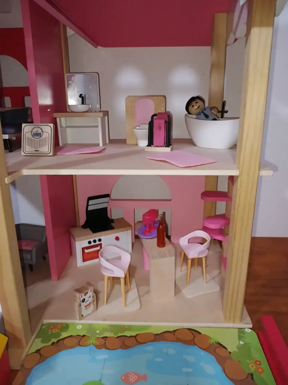 Casa de muñecas grande de madera - miniatura 3