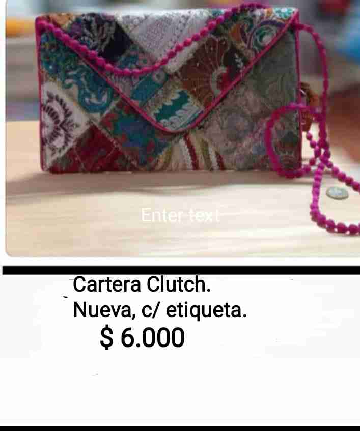 Cartera clutch colorida nueva