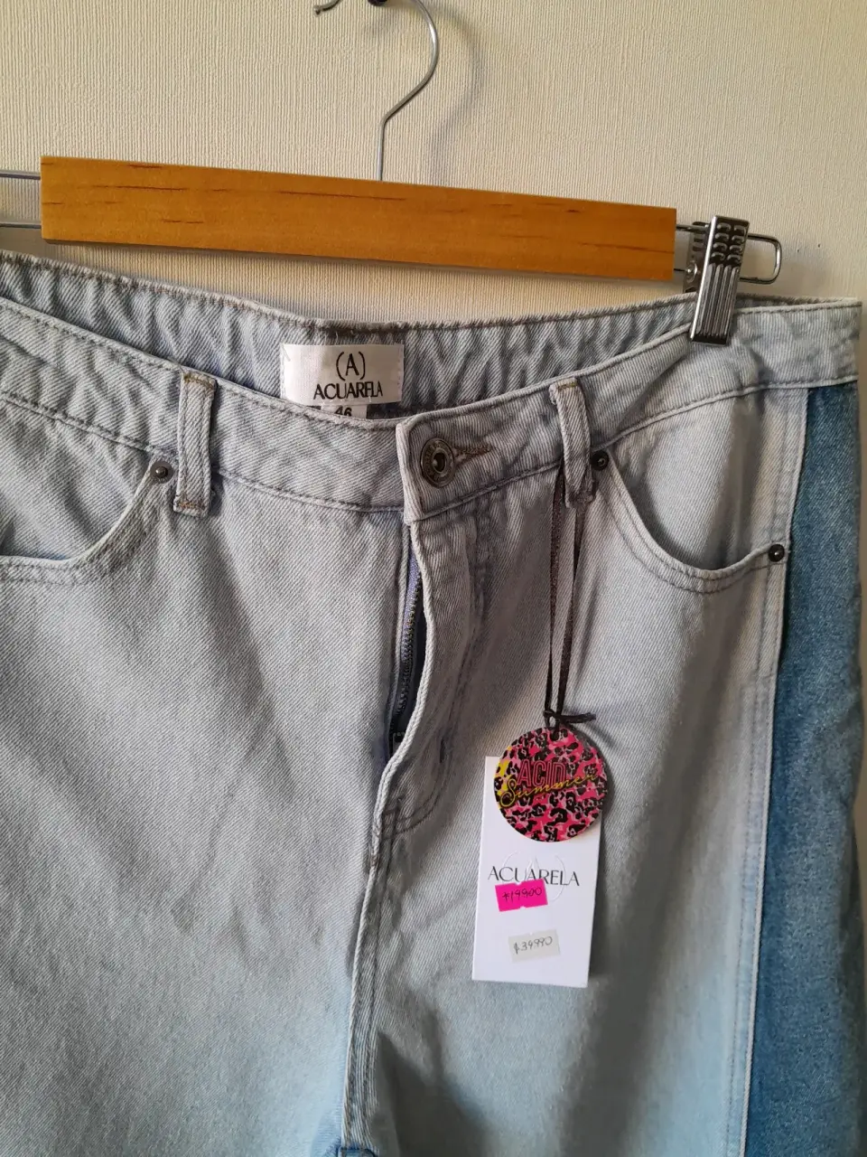 Jeans acampanados bicolor nuevos - miniatura 2
