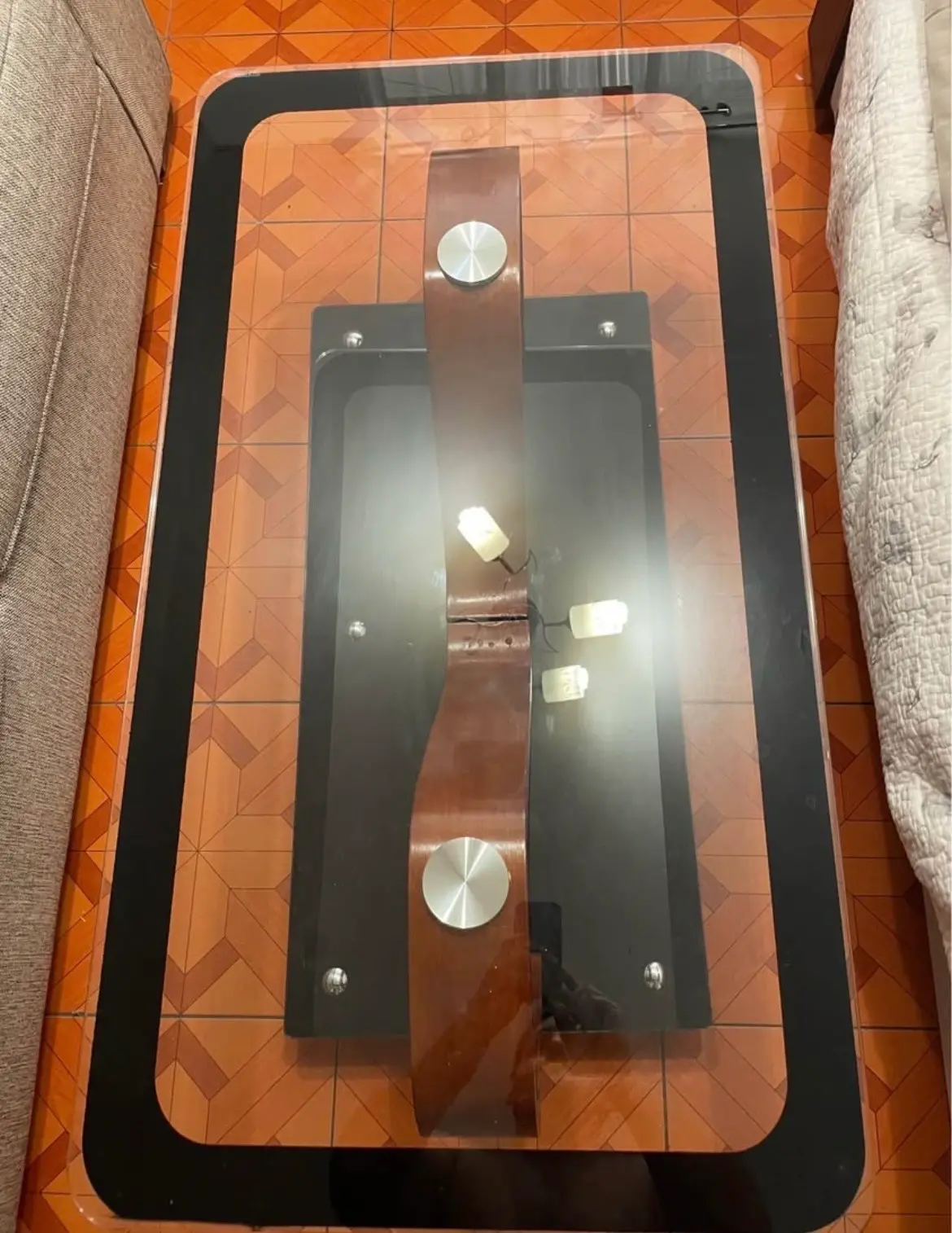 Mesa de centro vidrio negro - miniatura 2