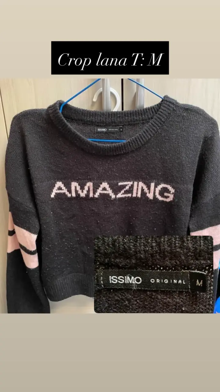 Sweater crop negro "Amazing"