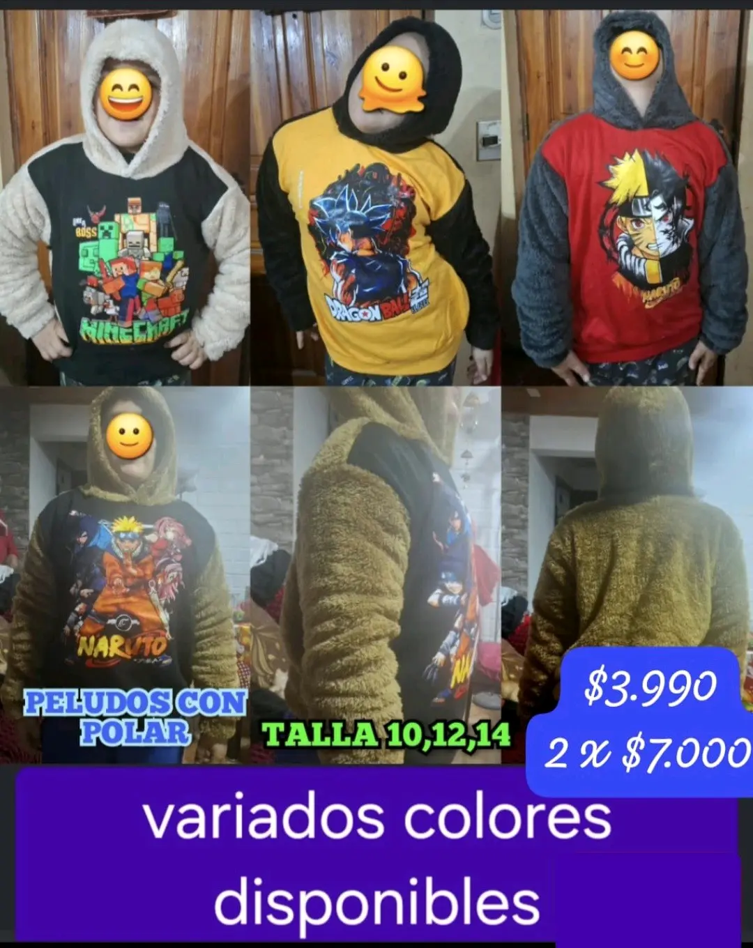 Polerones peludo con algodon y estampado - miniatura 1