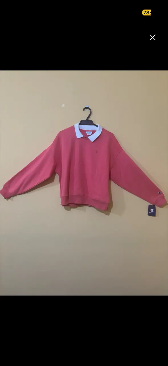 Poleron coral con cuello blanco - miniatura 2