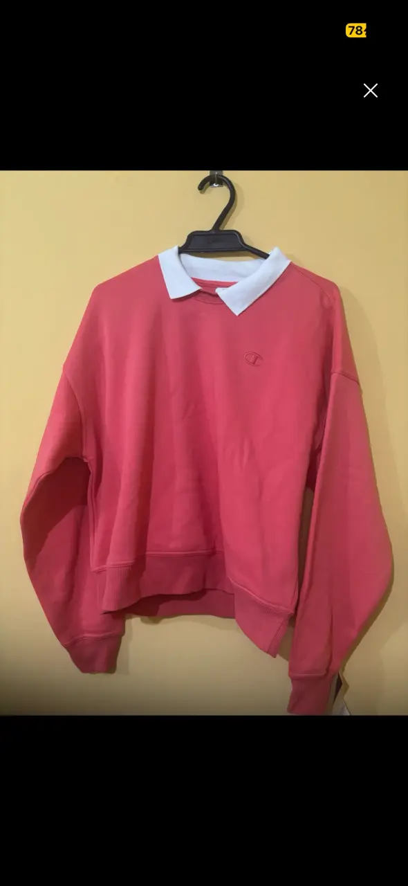 Poleron coral con cuello blanco - miniatura 3