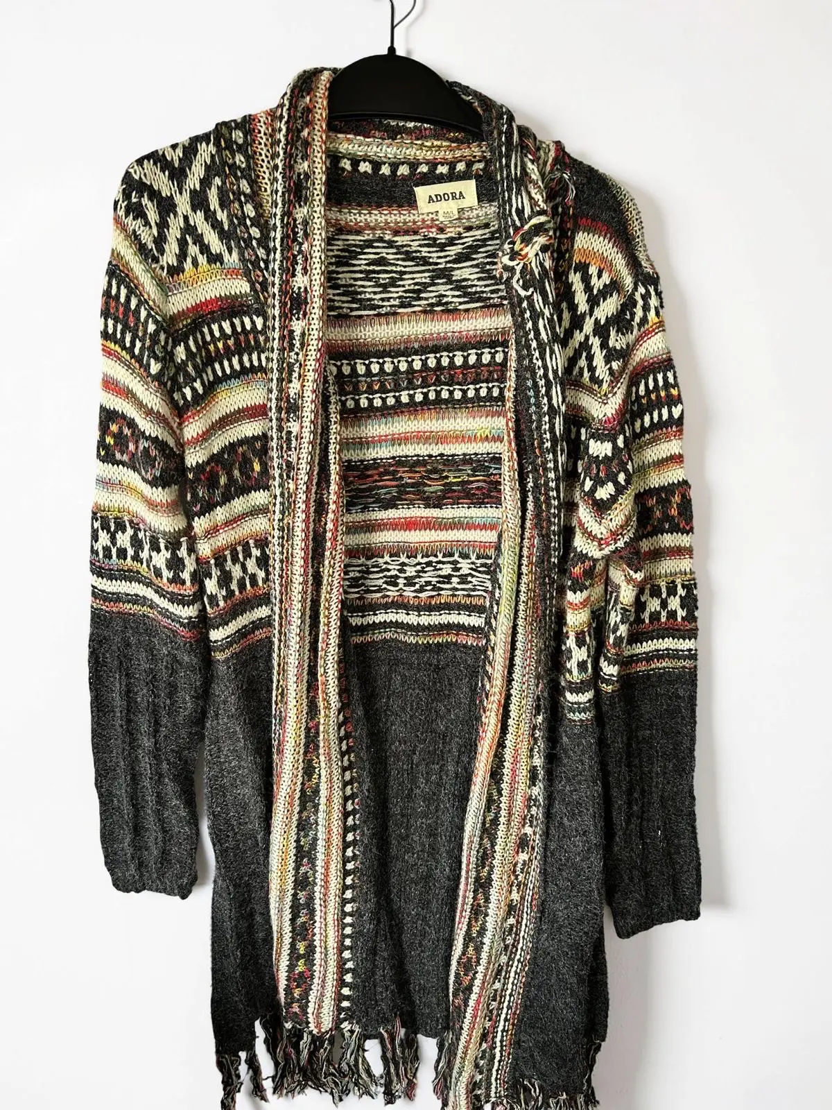 Chaqueta tejida étnica multicolor - miniatura 1