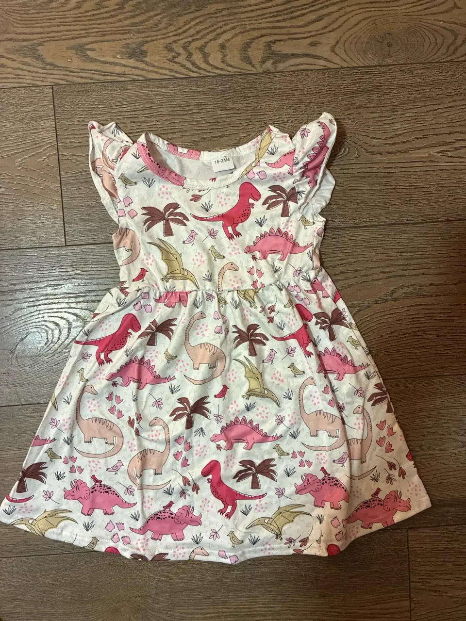 Vestido infantil con dinosaurios