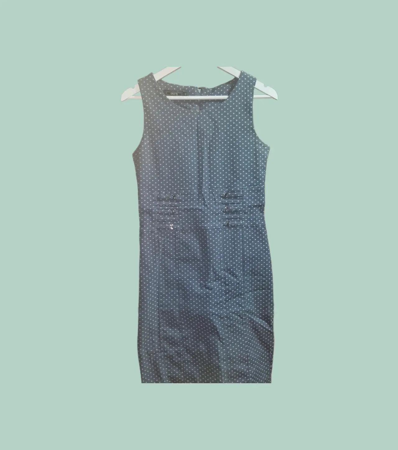 Vestido azul de lunares