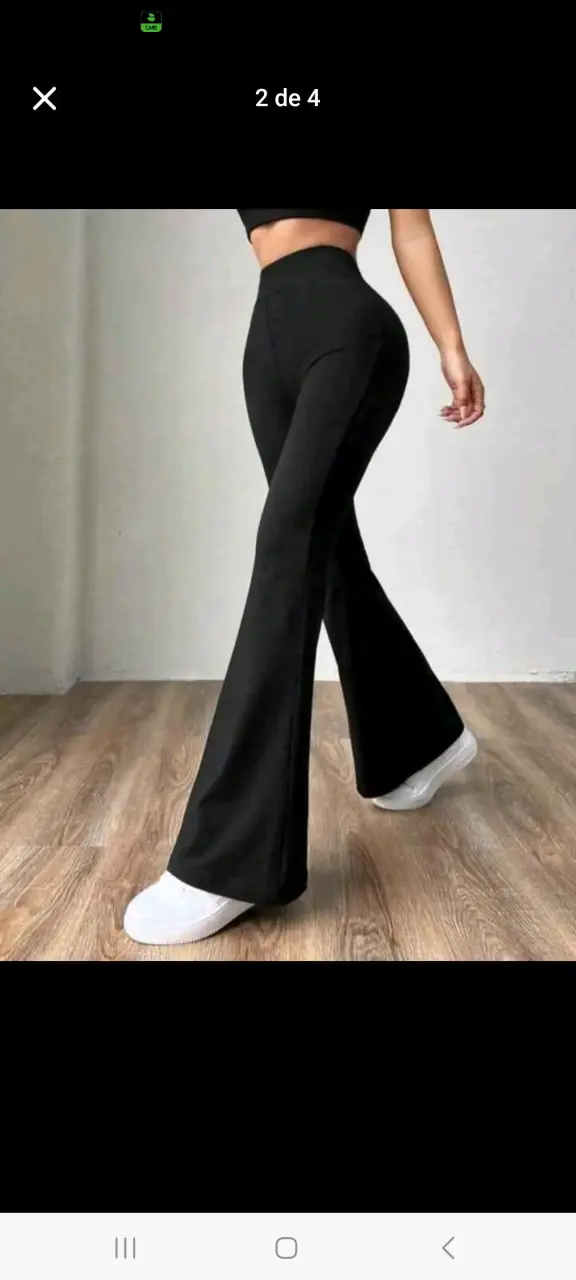 Calza estilo flare  acampanado negro standar - miniatura 1