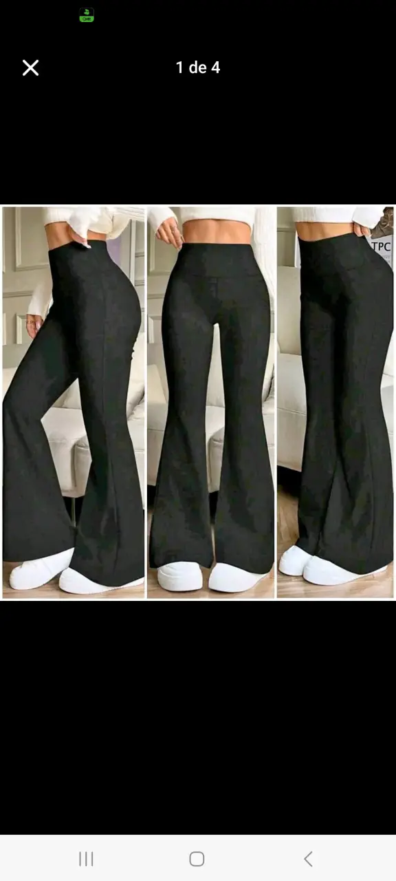 Calza estilo flare  acampanado negro standar - miniatura 2