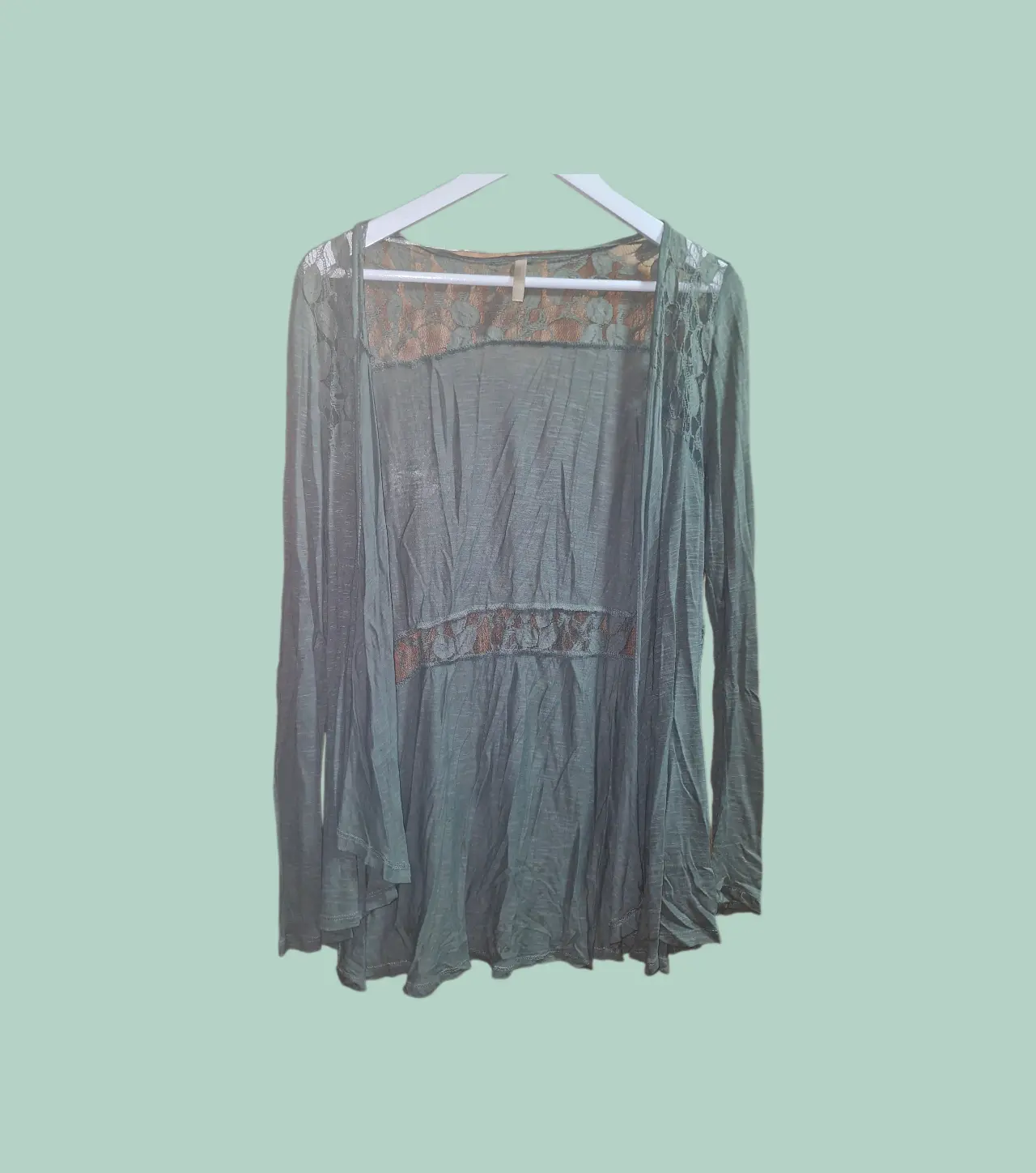 Cardigan de encaje verde