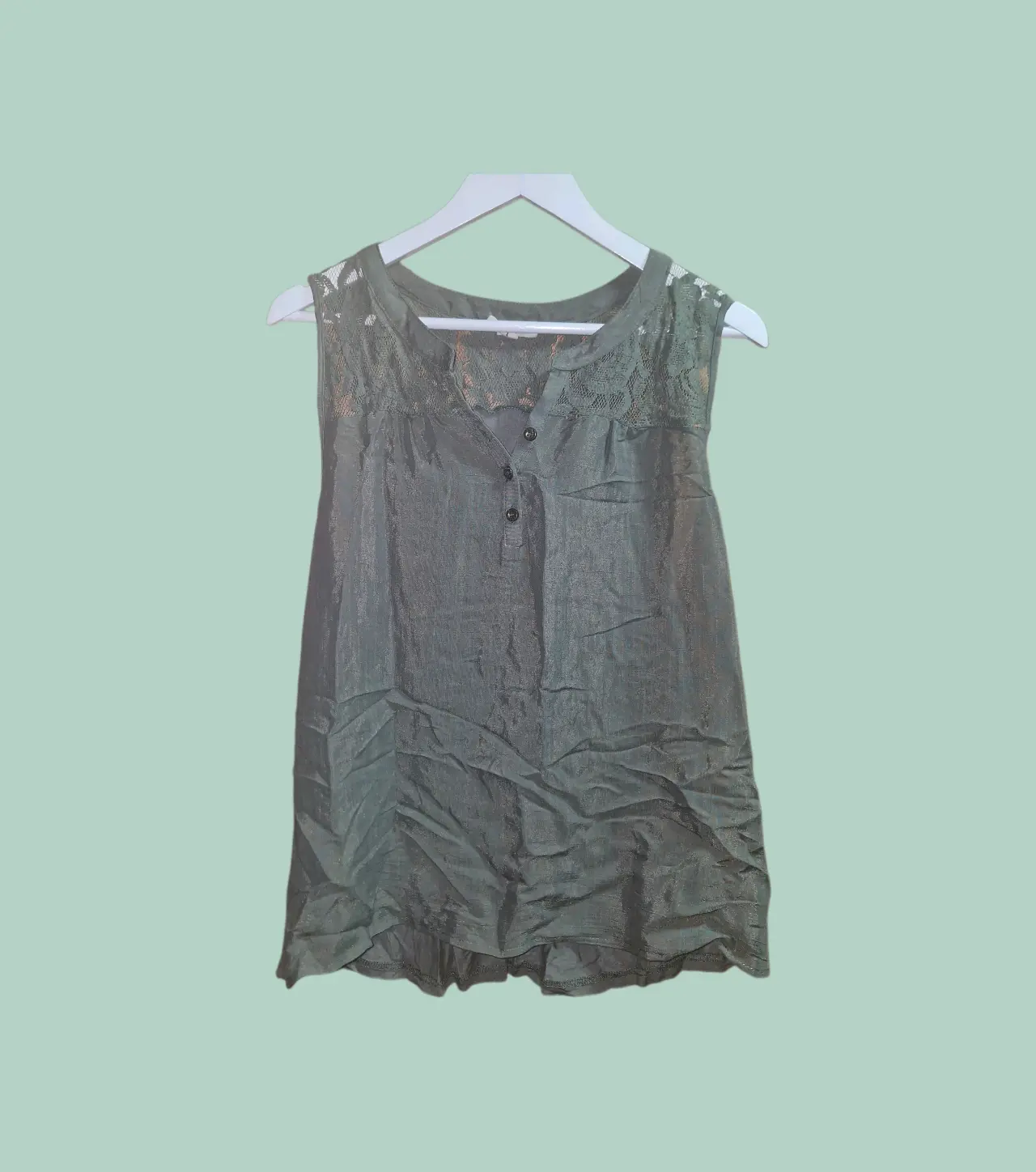 Blusa sin mangas verde