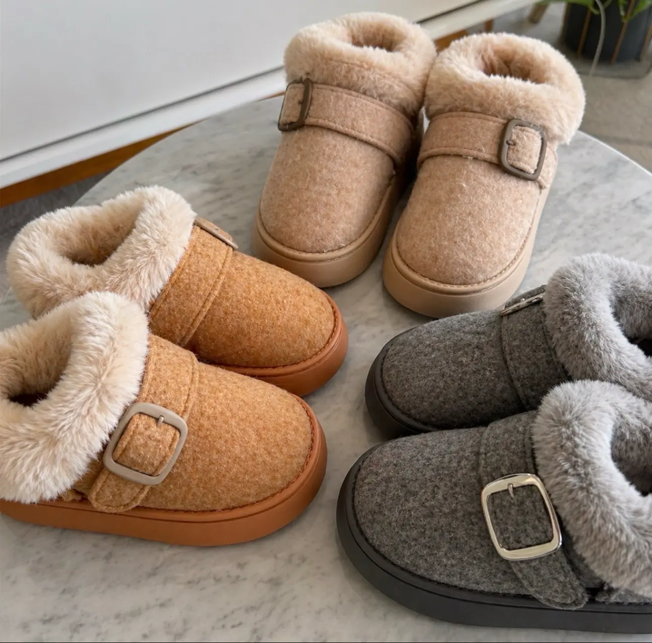 Pantuflas de invierno acolchadas