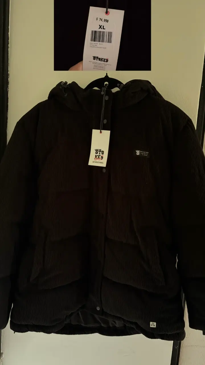 Chaqueta negra Stoked con capucha - miniatura 1