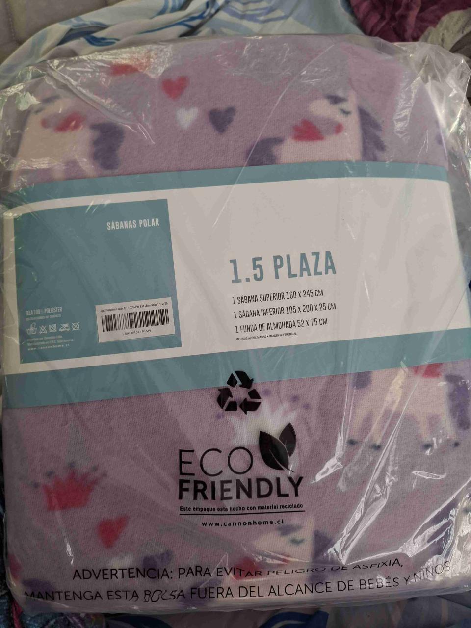 Sábanas de polar estampadas 1.5 plaza - miniatura 2