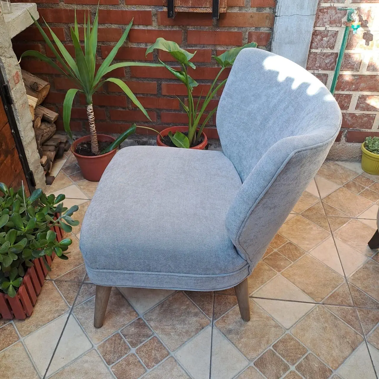 Sillón (poltrona ) gris moderno - miniatura 3