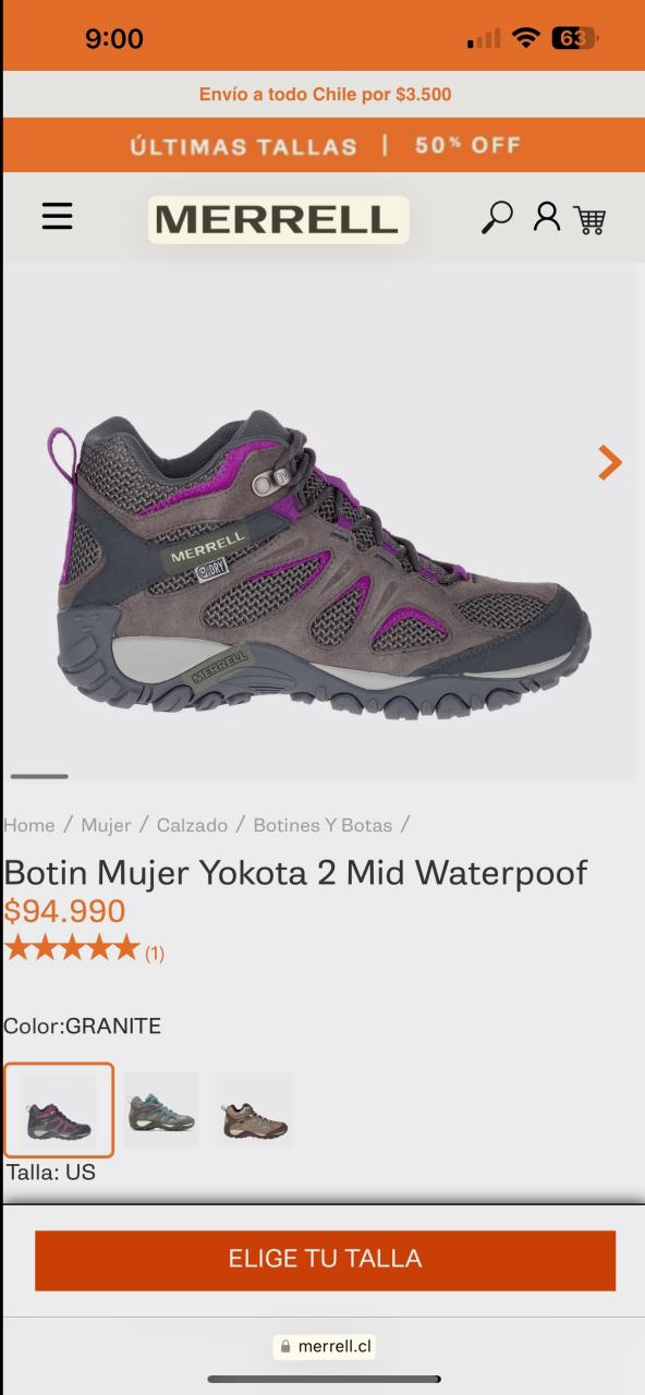 Botas senderismo Merrell impermeables - miniatura 2