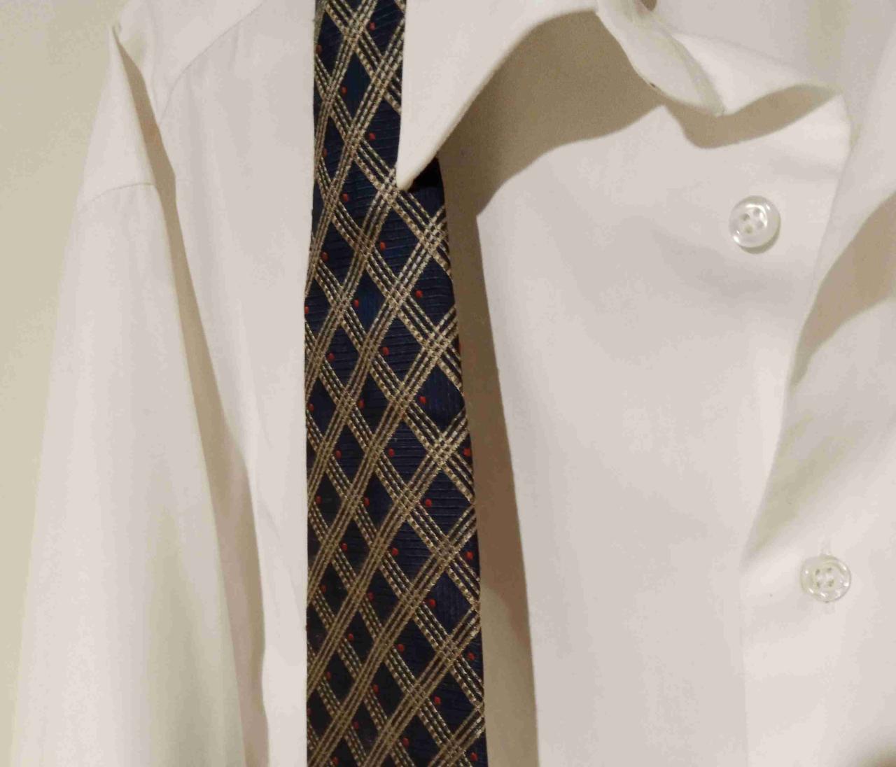 Camisa blanca formal con corbata T L - miniatura 2