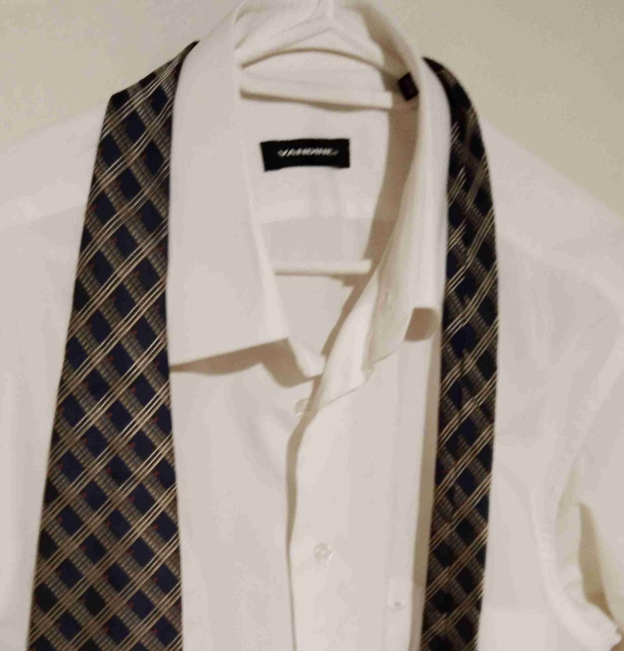 Camisa blanca formal con corbata T L - miniatura 4