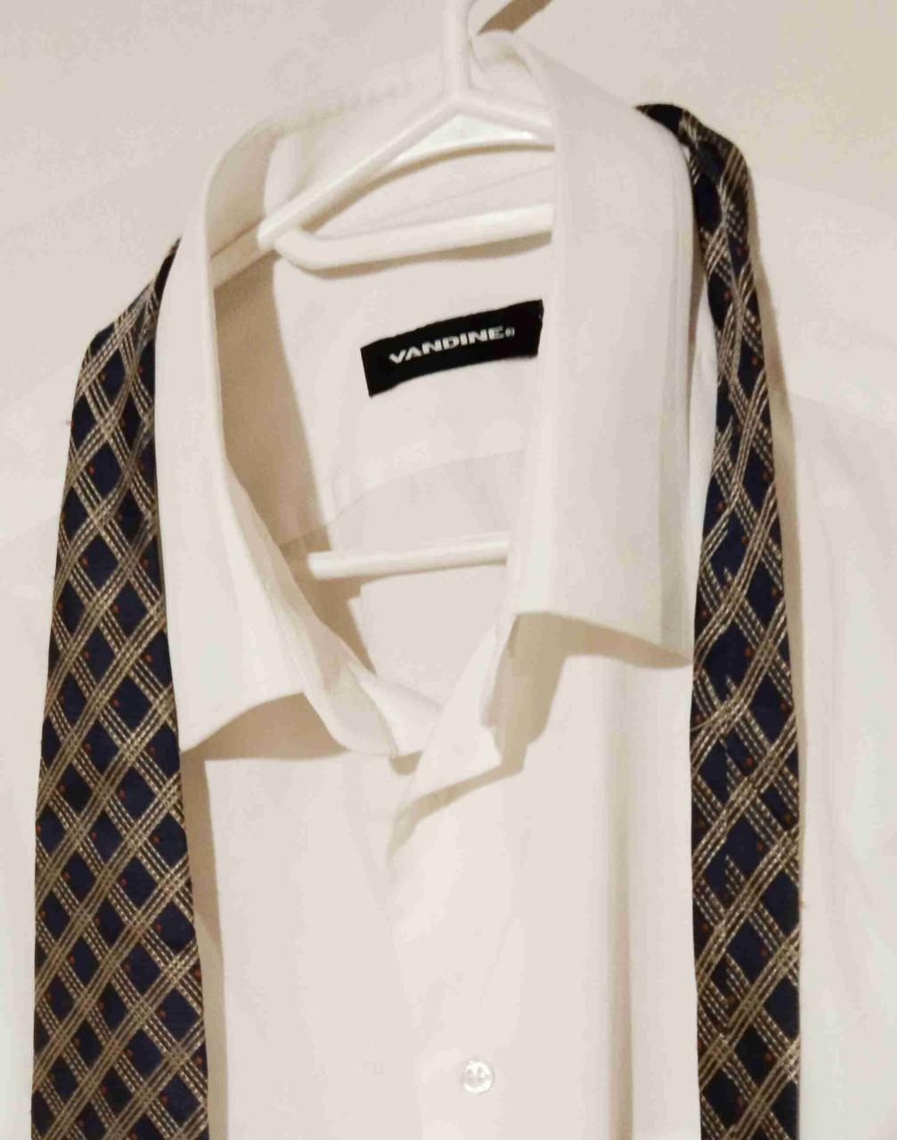Camisa blanca formal con corbata T L - miniatura 5