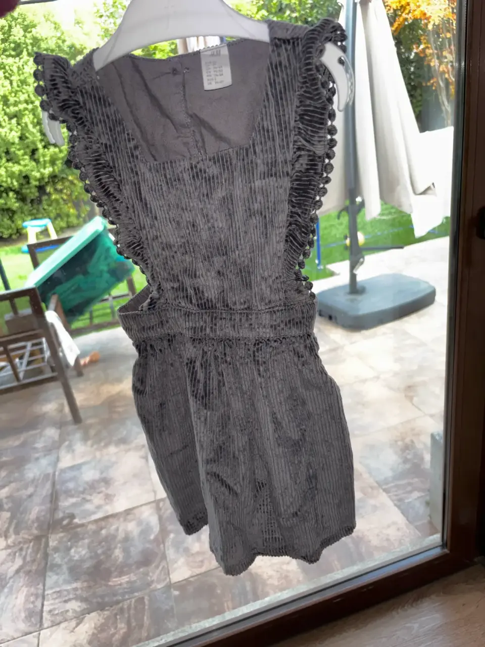 Vestido gris cotelé T2 - miniatura 1